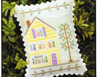 Counted Cross Stitch, Main Street Bookstore, Cottage Decor, Main Street Series #2, Country Cottage Needleworks, PATTERN ONLY