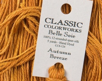Belle Soie, Autumn Breeze, Classic Colorworks, 5 YARD Skein, Hand Dyed Silk, Embroidery Silk, Counted Cross Stitch, Hand Embroidery Thread