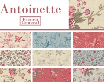 Quilt Fabric, Antoinette, Floral Fabrics, Cotton, Quilters Cotton, Jelly Roll, Charm Pack, Layer Cake, French General, Moda Fabrics