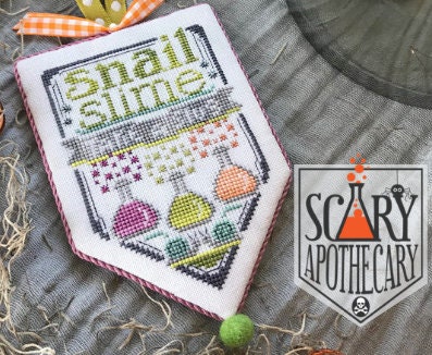 Counted Cross Stitch Pattern Snail Slime Scary Apothecary Halloween Snails Take A Slug Poison Bottles Hands On Design Pattern Only