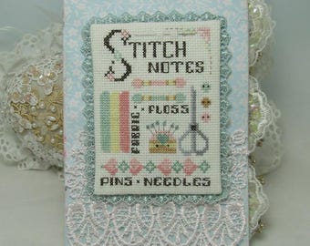 Counted Cross Stitch Pattern, Stitch Notes, Journal Series, Pillow Ornament, Sewing Decor, Heart Motif, KiraLyns Needlearts, PATTERN ONLY