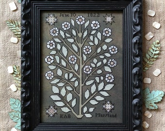 Counted Cross Stitch Pattern, Wildflowers, Personalize, Flower Motif, Primitive Rustic, Spring Decor, Kathy Barrick, PATTERN ONLY