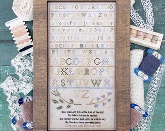 Counted Cross Stitch, A Pleasant Sampler, Antique Reproduction, Sarah Ann Noel, Reproduction Sampler, Liz Mathews, PATTERN ONLY