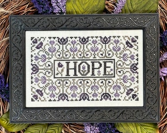 Counted Cross Stitch Pattern, Hope, Inspirational, Tulips, Motifs, My Big Toe Designs, PATTERN ONLY