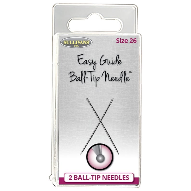 May include: A package of two size 26 ball-tip needles for sewing. The package is labeled "Easy Guide Ball-Tip Needle" and "Sullivans USA".