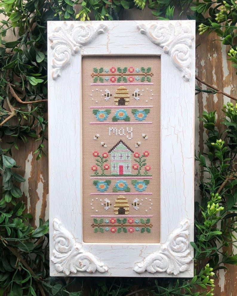 Counted Cross Stitch, Sampler of the Month, Christmas Decor, Cottage Decor, Evergreen, Country Cottage Needleworks, PATTERN ONLY image 10