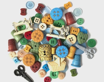 Sewing Buttons, Value Pack, Scissors, Spools, Tape Measure, Shank Buttons, Two Hole, Four Hole, Pencils, VP300, Buttons Galore & More