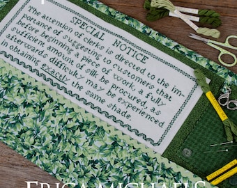 Counted Cross Stitch Pattern, Special Notice, Benefit Wildlife, Monochromatic Verse, Erica Michaels, PATTERN ONLY