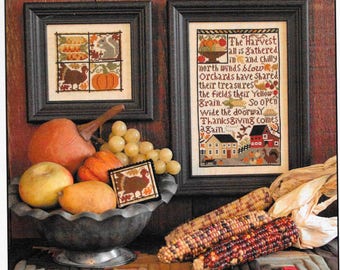 Counted Cross Stitch Pattern, Thanksgiving Comes Again, Fall Decor, Autumn, Thanksgiving Cross Stitch, The Prairie Schooler, PATTERN ONLY