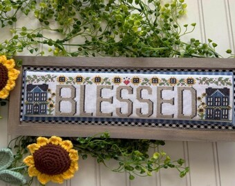 Counted Cross Stitch Pattern, Blessed, Word Swap, Stitching Decor, Word Play, Stitching with the Housewives, PATTERN ONLY