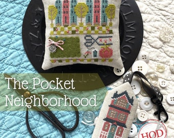 Cross Stitch Pattern, The Pocket Neighborhood, Pin Cushion, Farmhouse, Country, Scissor Fob, Hands On Design, PATTERN ONLY