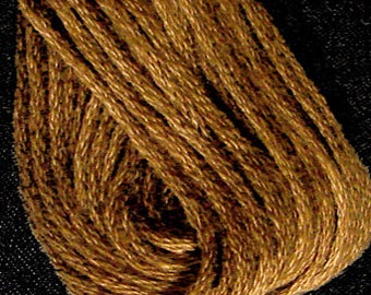 Valdani, 6 Strand Cotton Floss, 853, Antique Gold Dark, Embroidery Floss, Variegated Floss, Hand Dyed Floss, Wool Applique, Punch Needle