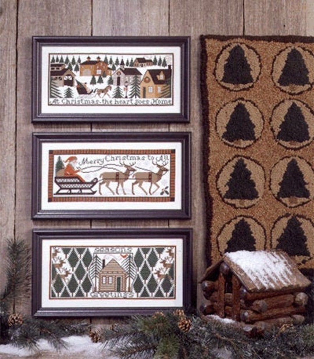 Counted Cross Stitch, Home for Christmas, Christmas Decor, Santa Sleigh ...