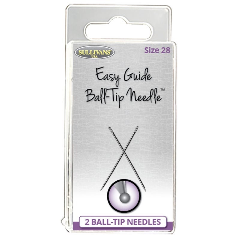 May include: A package of two size 28 Easy Guide Ball-Tip Needles. The needles are silver and have a round tip. The package is silver and has a clear plastic window.
