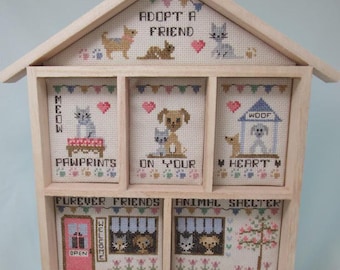 Counted Cross Stitch Pattern, Furever Friends, Animal Decor, Dogs, Cats, Around the House Collection, KiraLyn's Needlearts, PATTERN ONLY