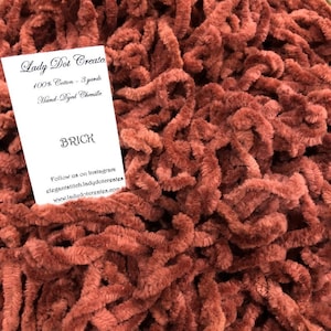 Chenille Trim, Brick, Lady Dot Creates, Chenille, Hand Dyed Chenille, Cotton Chenille, Sewing Notion, Sewing Accessory, Sewing Trim