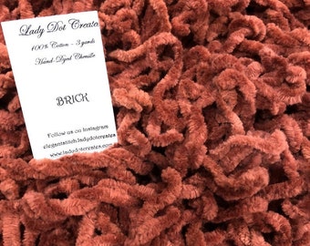 Chenille Trim, Brick, Lady Dot Creates, Chenille, Hand Dyed Chenille, Cotton Chenille, Sewing Notion, Sewing Accessory, Sewing Trim