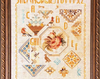 PRE-Order, Counted Cross Stitch Pattern, The Robin Quaker, Primitive Rustic, Quaker Motifs, Birds, Samplers and Primitives, PATTERN ONLY