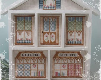 Counted Cross Stitch Pattern, Quilted Cottage, Sewing Motif, Quilts Decor, Around the House Collection, KiraLyn's Needlearts, PATTERN ONLY