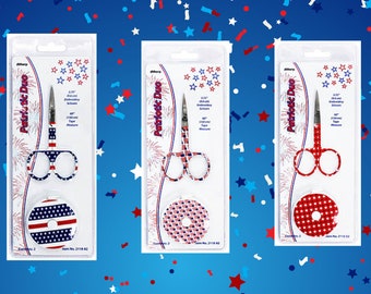 Embroidery Scissors, Patriotic Duo, Tape Measure, Stars, Stripes, Flags, Americana, Red White Blue, Embroidery Scissors, Sewing Accessory