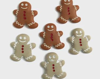 Gingerbread Cookies, Christmas Buttons, Embellishment, Shank Buttons, Kitchen Decor, Gingerbread Men, Buttons Galore & More, 4808