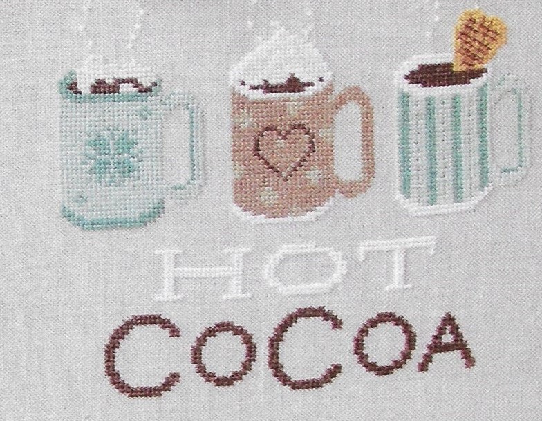 Counted Cross Stitch Pattern, Hot Cocoa, Hot Cocoa Mugs, Winter Decor