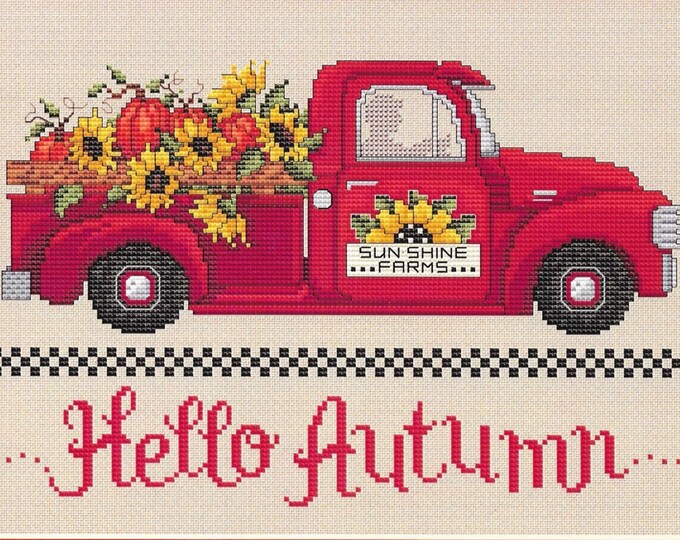Counted Cross Stitch Pattern Hello Autumn Fall Decor - Etsy