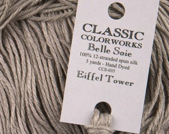 Belle Soie, Eiffel Tower, Classic Colorworks, 5 YARD Skein, Hand Dyed Silk, Embroidery Silk, Counted Cross Stitch, Hand Embroidery Thread
