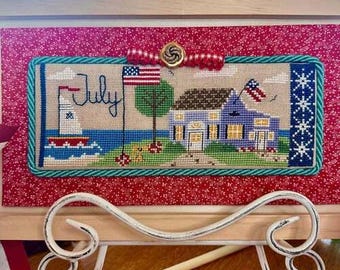 Counted Cross Stitch Pattern, The July House, My Father's House Collection, Patriotic, US Flag, Summer Decor, Luhu Stitches, PATTERN ONLY