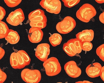 Quilt Fabric, Haunted Night, Black Pumpkins, Halloween Fabric, Quilt Fabric, Halloween Decor, Danielle Leon, Wilmington Prints