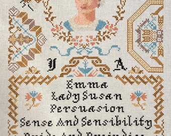 Counted Cross Stitch Pattern, Jane Austin Quaker, Quaker Motifs, Sampler, Country Rustic, Twin Peak Primitives, PATTERN ONLY