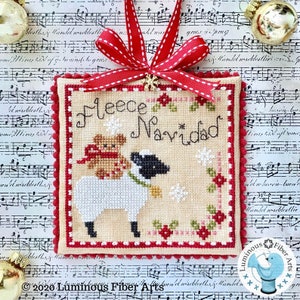 Counted Cross Stitch Pattern, Fleece Navidad, Snowflakes, Sheep, Teddy Bear, Christmas Ornament,  Luminous Fiber Arts, PATTERN ONLY
