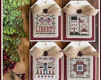 Counted Cross Stitch, Americana Petites, Patriotic Petites, Patriotic Decor, Americana Decor, Little House Needleworks, PATTERN ONLY