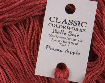 Belle Soie, Poison Apple, Classic Colorworks, 5 YARD Skein, Hand Dyed Silk, Embroidery Silk, Counted Cross Stitch, Hand Embroidery Thread