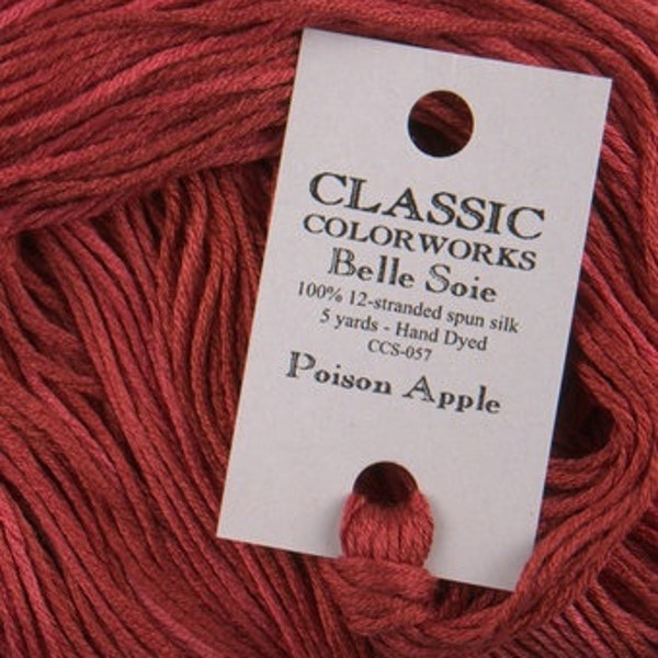 Belle Soie, Poison Apple, Classic Colorworks, 5 YARD Skein, Hand Dyed Silk, Embroidery Silk, Counted Cross Stitch, Hand Embroidery Thread