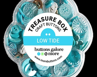 Low Tide, Treasure Box, Specialty Buttons, Blue Buttons, Craft Buttons, Shank Buttons, Decorative Buttons, Buttons Galore & More