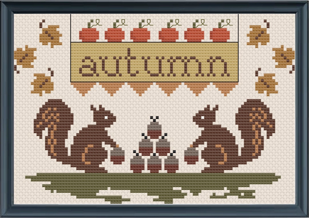 Counted Cross Stitch Pattern, Autumn Collector, Original Sampler ...