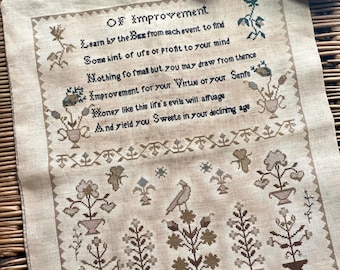 Counted Cross Stitch Pattern, Lidya Corker, Reproduction Sampler Roll, Rustic Primitive, Stacy Nash Designs, PATTERN ONLY