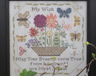 Counted Cross Stitch Pattern, Until We Meet Again, Friendship, Garden Decor, Beth Twist, Heartstring Samplery, PATTERN ONLY