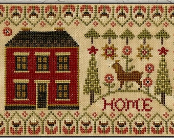 Counted Cross Stitch Pattern, Tilly's House, Rustic Decor, Folk Art, Country Decor, Primitive Decor, Teresa Kogut, PATTERN ONLY