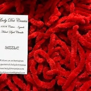 Chenille Trim, Sizzle, Lady Dot Creates, Hand Dyed Chenille, Cotton Chenille Trim, Sewing Notion, Sewing Accessory, Sewing Trim