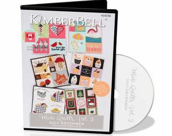 Mini Quilts, Machine Embroidery, Mini Quilts Vol 2, July through December, Machine Embroidery CD, Embellishment Kit, Kimberbell