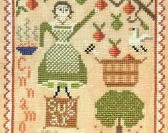 Counted Cross Stitch, Apple Dumplings, Farmhouse Decor, Country Chic, Kitchen Series, Apples, Carriage House Samplings, PATTERN ONLY