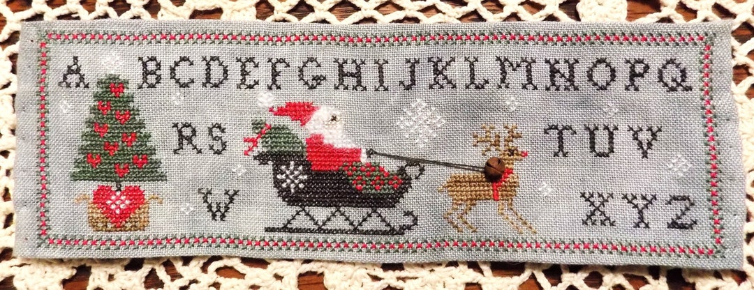 Counted Cross Stitch Pattern, Santa's Spool, Alphabet Sampler, Spool ...