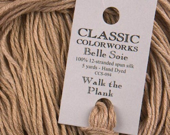 Belle Soie, Walk the Plank, Classic Colorworks, 5 YARD Skein, Hand Dyed Silk, Embroidery Silk, Counted Cross Stitch, Hand Embroidery Thread