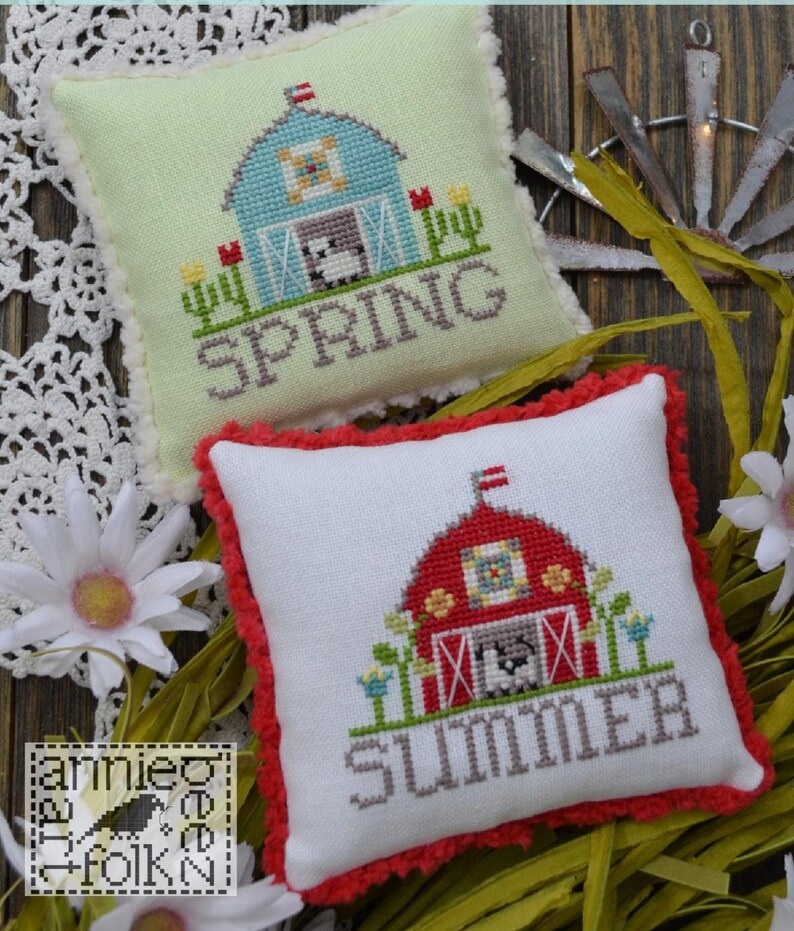 Counted Cross Stitch Bitty Barns Spring & Summer Barns Etsy