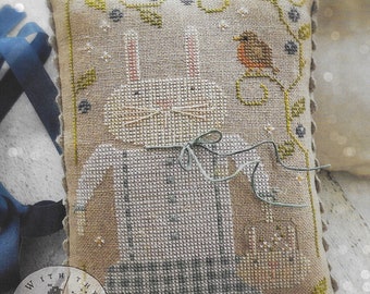Counted Cross Stitch Pattern, Harietta & Co, Spring Decor, Easter Bunny, Robin, Spring Bunny, Primitive Decor, Brenda Gervais, PATTERN ONLY