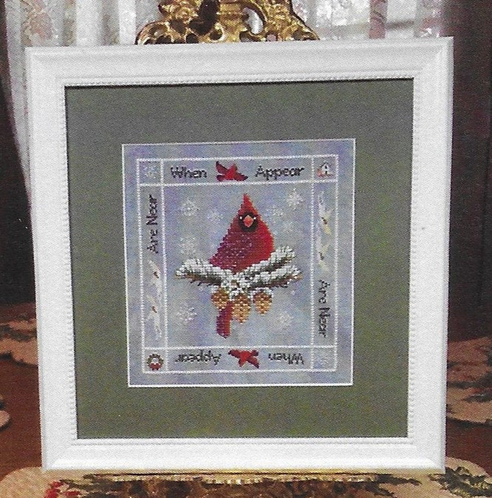 Counted Cross Stitch, When Cardinals Appear, Cardinal, Angels