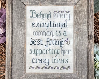 Counted Cross Stitch Pattern, Exceptional Friends, Friendship, Crazy Friends, Friendship Gift, My Big Toe Designs, PATTERN ONLY