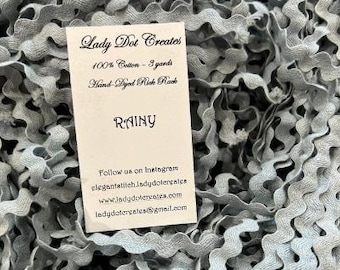 Rick Rack Trim, Rainy, Lady Dot Creates, Hand Dyed Rick Rack, Cotton Rick Rack Trim, Sewing Notion, Sewing Accessory, Sewing Trim